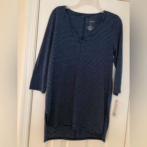 New Long v neck tunic striped top